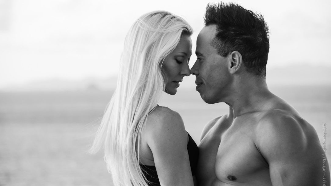 Donovan and Rebecca facing each other